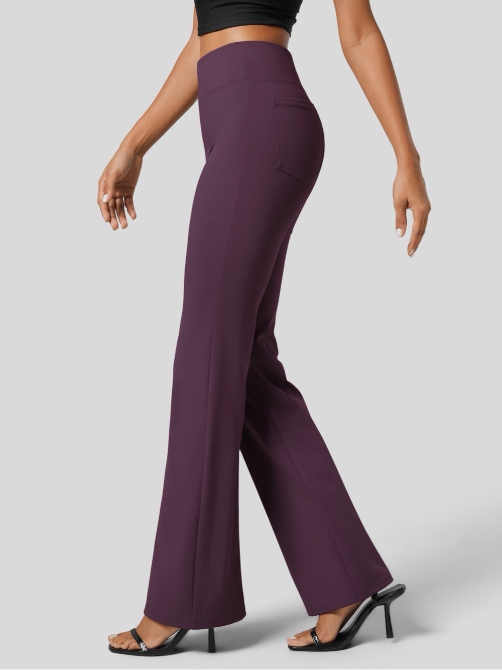Halara Flex™ High Waisted Back Side Pocket Slight Flare Work Pants PETITE